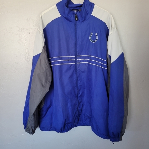 Reebok NFL Team Apparel Men's XXL Blue Jacket Indianapolis Colts Horseshoe Zip - Picture 1 of 7